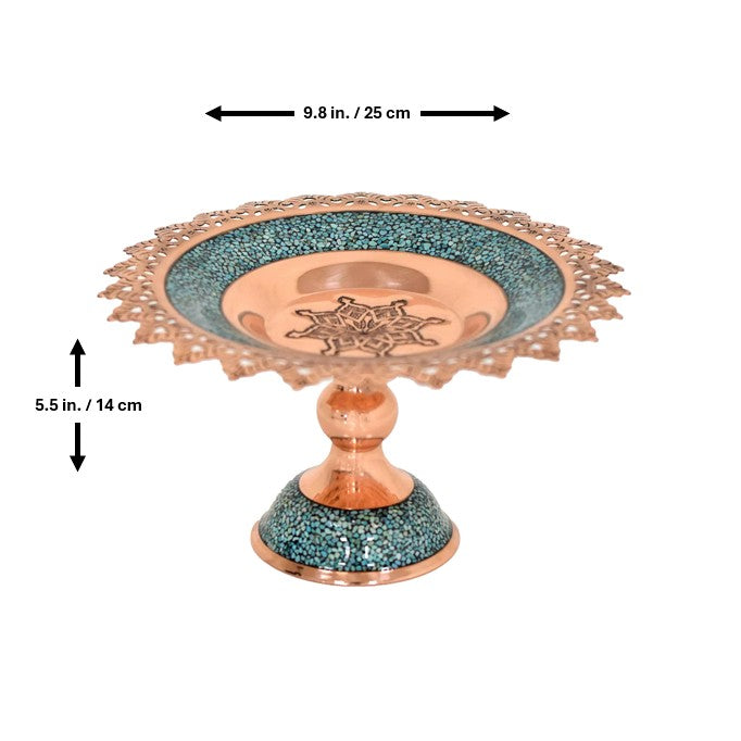 Turquoise Inlaying (FiroozehKoobi) Confectioner pedestal| شیرینیخوری فیروزه کوبی