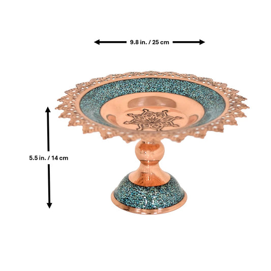 Turquoise Inlaying (FiroozehKoobi) Confectioner pedestal| شیرینیخوری فیروزه کوبی
