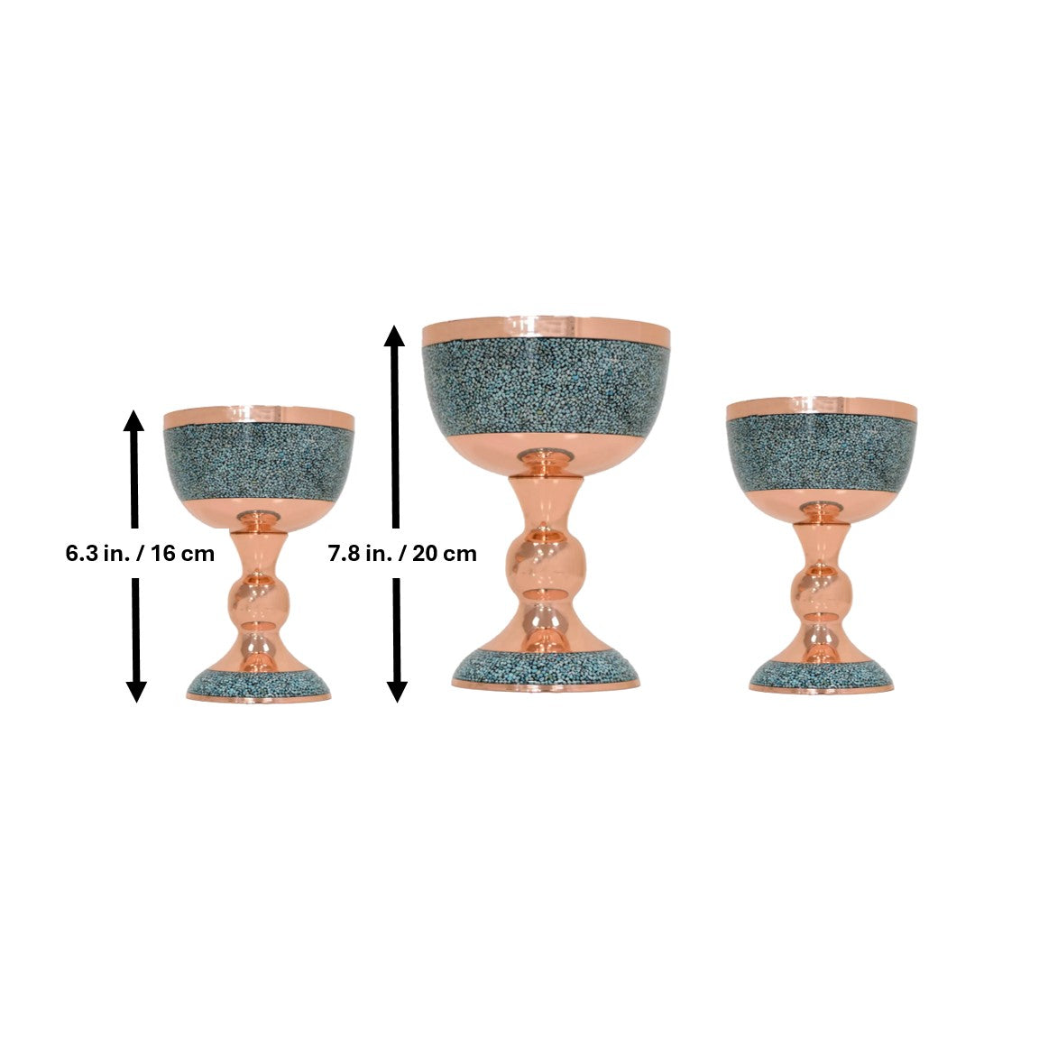 Turquoise Inlaid Copper (Firoozeh Koobi) Sangab Bowl Gift Set | پک سنگاب فیروزه کوبی