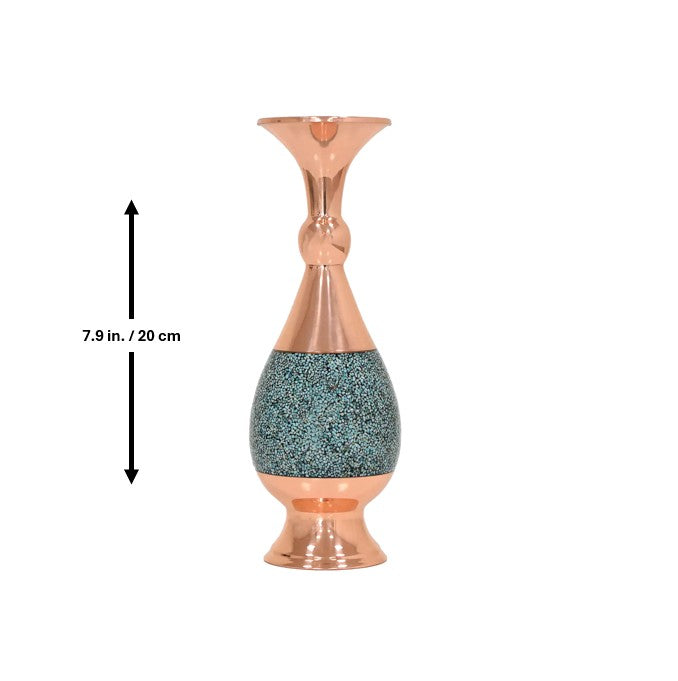 Handmade Persian Turquoise Inlaid Copper (Firoozeh Koobi) Vase and Plate Gift set. A unique decorative art piece, perfect for home décor, gifts, or collectibles.