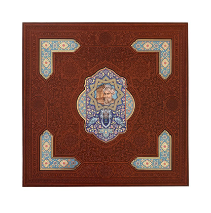 حافظ وزیری چرم با گلدان فیروزه - Hafez Gift Set