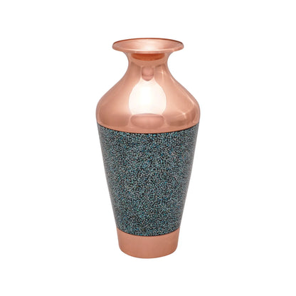 Handmade Persian Turquoise Inlaid Copper (Firoozeh Koobi) Seljuk Style vase. A unique decorative art piece, perfect for home décor, gifts, or collectibles.