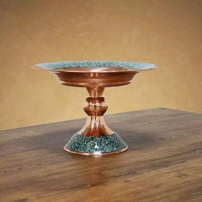 Turquoise Inlaying (FiroozehKoobi) Confectioner pedestal| شیرینی‌خوری فیروزه کوبی