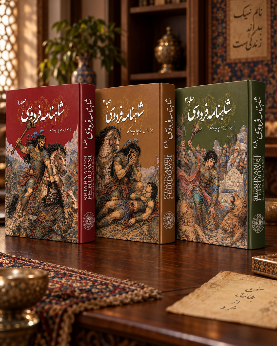 شاهنامه فردوسی سه جلدی ساسان - Shahnameh Ferdowsi-3 Vol. edition (Coming Soon)