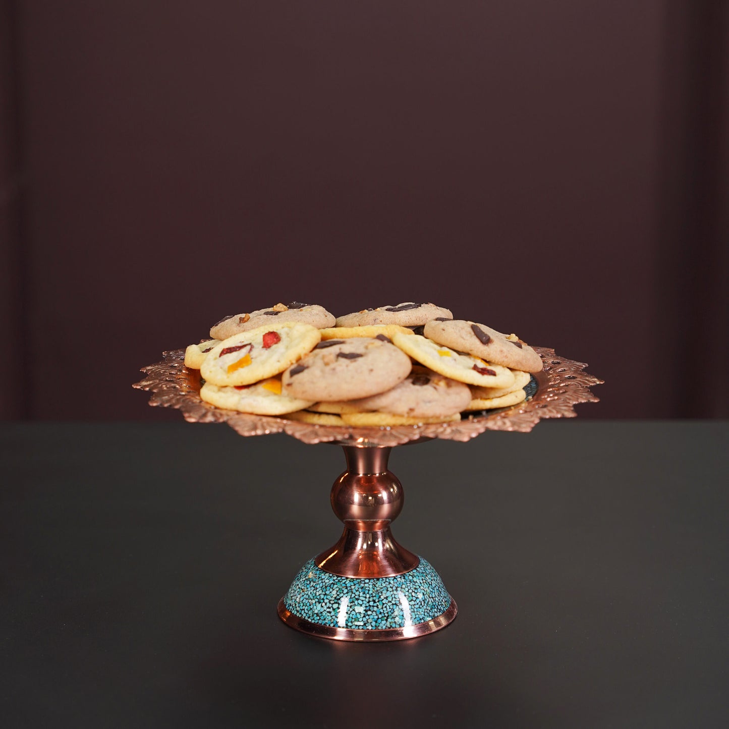 Turquoise Inlaying (FiroozehKoobi) Confectioner pedestal| شیرینی‌خوری فیروزه کوبی