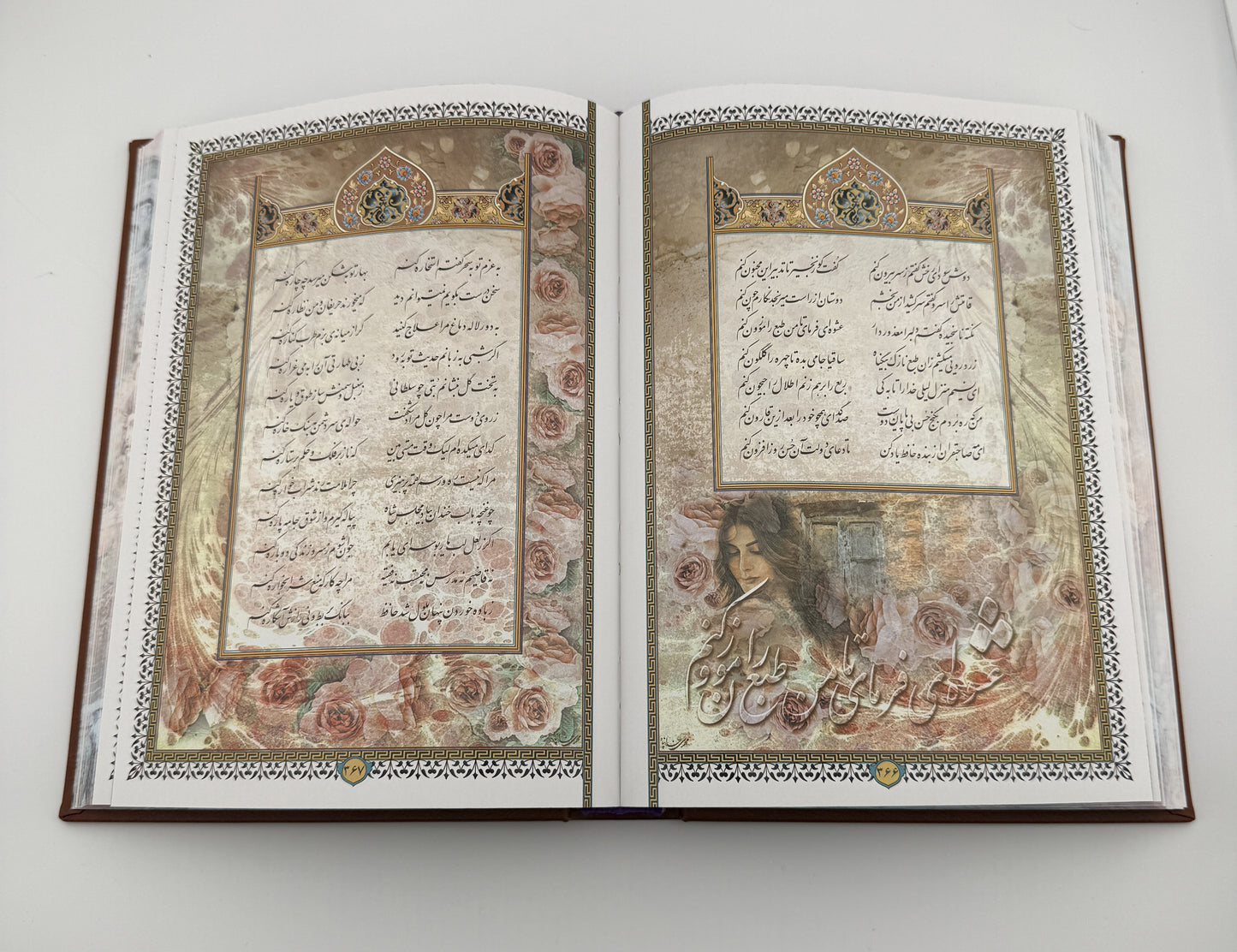 حافظ وزیری چرم با گلدان فیروزه - Hafez Gift Set
