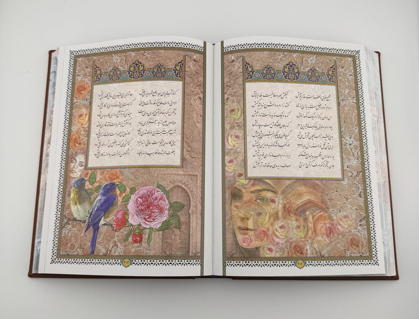 حافظ وزیری چرم با خودکار و روان نویس طرح هخامنشی - Hafez Gift Set