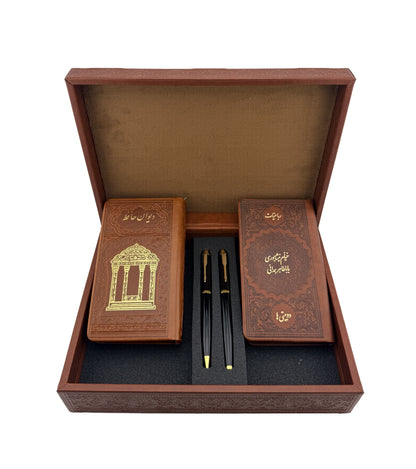 ست کتاب حافظ، خیام و باباطاهر با خودکار و روان‌نویس - Hafez-Khayyam Gift Set