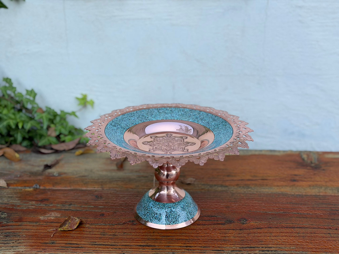 Turquoise Inlaying (FiroozehKoobi) Confectioner pedestal| شیرینی‌خوری فیروزه کوبی