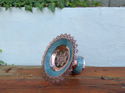 Turquoise Inlaying (FiroozehKoobi) Confectioner pedestal| شیرینی‌خوری فیروزه کوبی