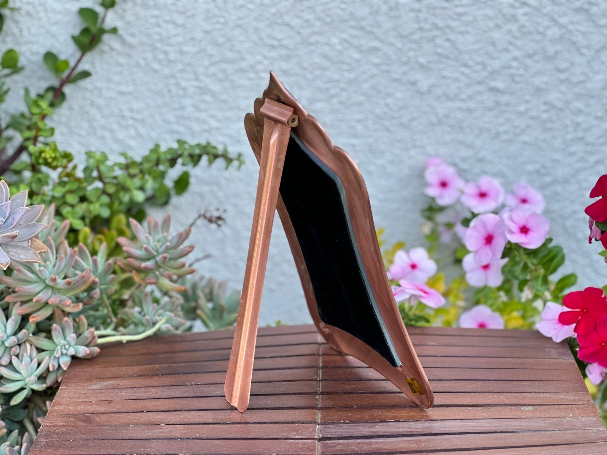 Handmade Turquoise Inlaid Copper (Firoozeh Koobi) Mirror. A unique decorative art piece, perfect for home décor, gifts, or collectibles.