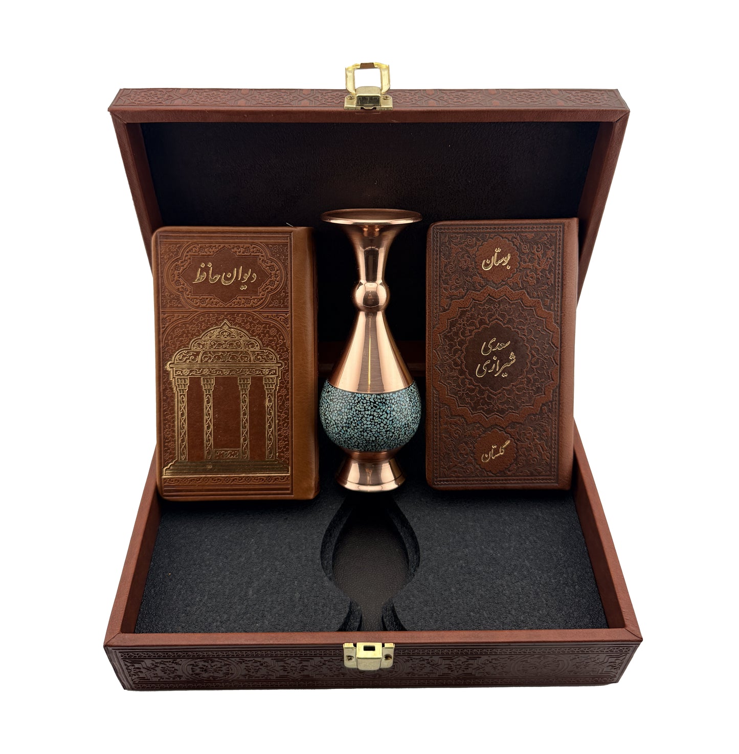 ست کتاب حافظ و سعدی با گلدان فیروزه - Hafez-Saadi Gift Set