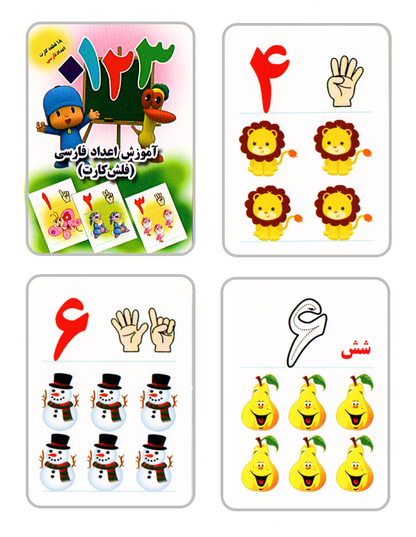 مجموعه فلش کارتهای آموزش الفبای فارسی، انگلیسی و اعداد - Farsi, English , and numbers Flashcards