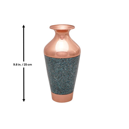 Turquoise Inlaid Copper (Firoozeh Koobi) Seljuk Style Vase | گلدان سلجوقی فیروزه کوبی