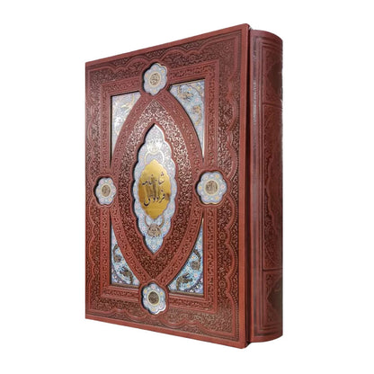 شاهنامه فردوسی - وزیری چرمی قاب‌دار کشویی پلاک‌دار (لب‌چاپ)  - Shahnameh Ferdowsi