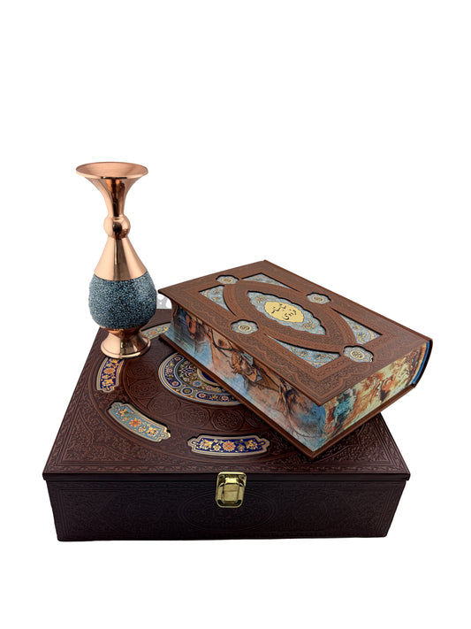 ست شاهنامه فردوسی وزیری با گلدان فیروزه - Shahnameh Ferdowsi Gift Set