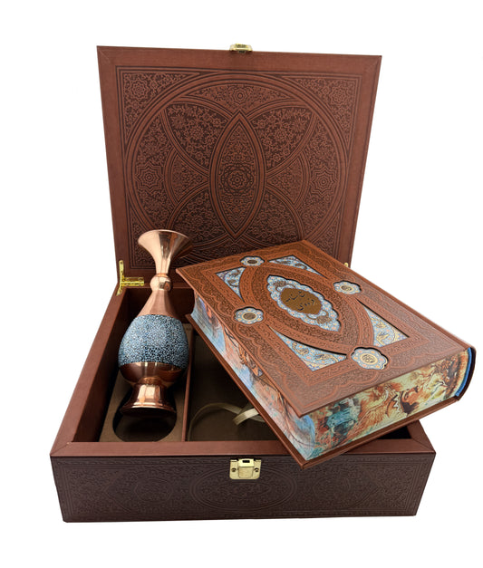 ست شاهنامه فردوسی وزیری با گلدان فیروزه - Shahnameh Ferdowsi Gift Set
