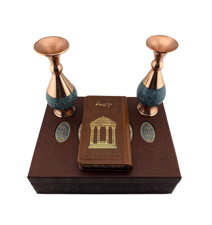 ست دیوان حافظ با دو گلدان فیروزه - Hafez Gift Set
