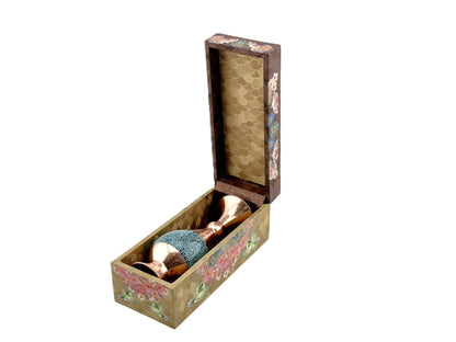 Turquoise Inlaid Copper (Firoozeh Koobi) Vase | گلدان صراحی فیروزه کوبی