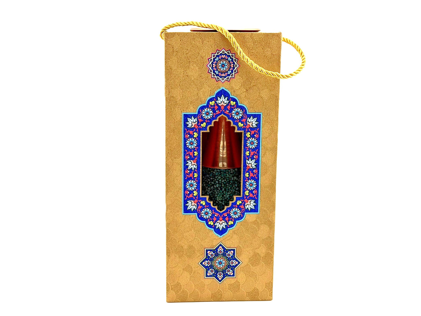 Turquoise Inlaid Copper (Firoozeh Koobi) Vase | گلدان صراحی فیروزه کوبی