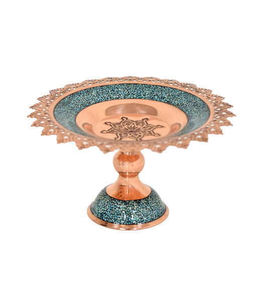 Turquoise Inlaying (FiroozehKoobi) Confectioner pedestal| شیرینی‌خوری فیروزه کوبی