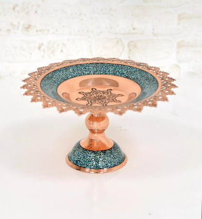 Turquoise Inlaying (FiroozehKoobi) Confectioner pedestal| شیرینی‌خوری فیروزه کوبی